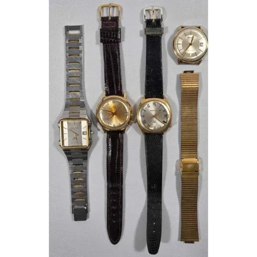 Lot of 4 Vintage Bulova 10kGF & 14kGF 1960's - 80's Watches - Parts